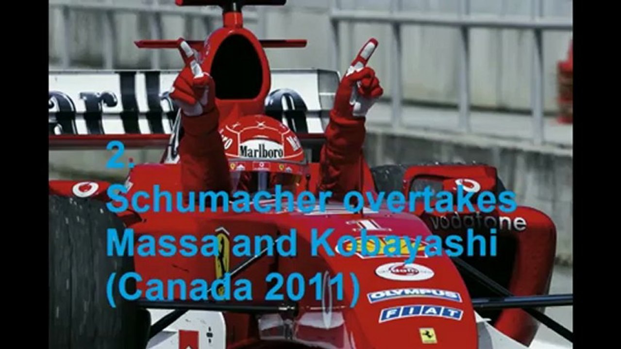 Michael Schumacher Top 10 Overtakes 2010 - 2012
