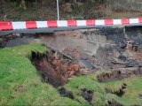 Une route s'effondre à Sanvignes-les-Mines en Saône-et-Loire (02/02/13)