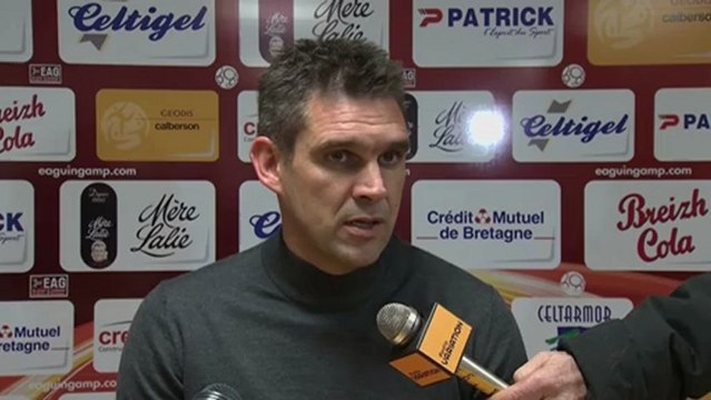 Conférence de presse EA Guingamp - Chamois Niortais : Jocelyn GOURVENNEC (EAG) - Pascal GASTIEN (NIORT) - saison 2012/2013