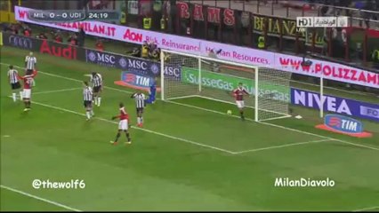 Mario Balotelli First Goal For Milan Against Udenese 3-2-2013