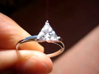 Real Brilliance Trillion Cut Diamond Simulated Solitair Ring