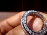 Real Brilliance Unique 3 Row Diamond Simulated Ring (unisex)