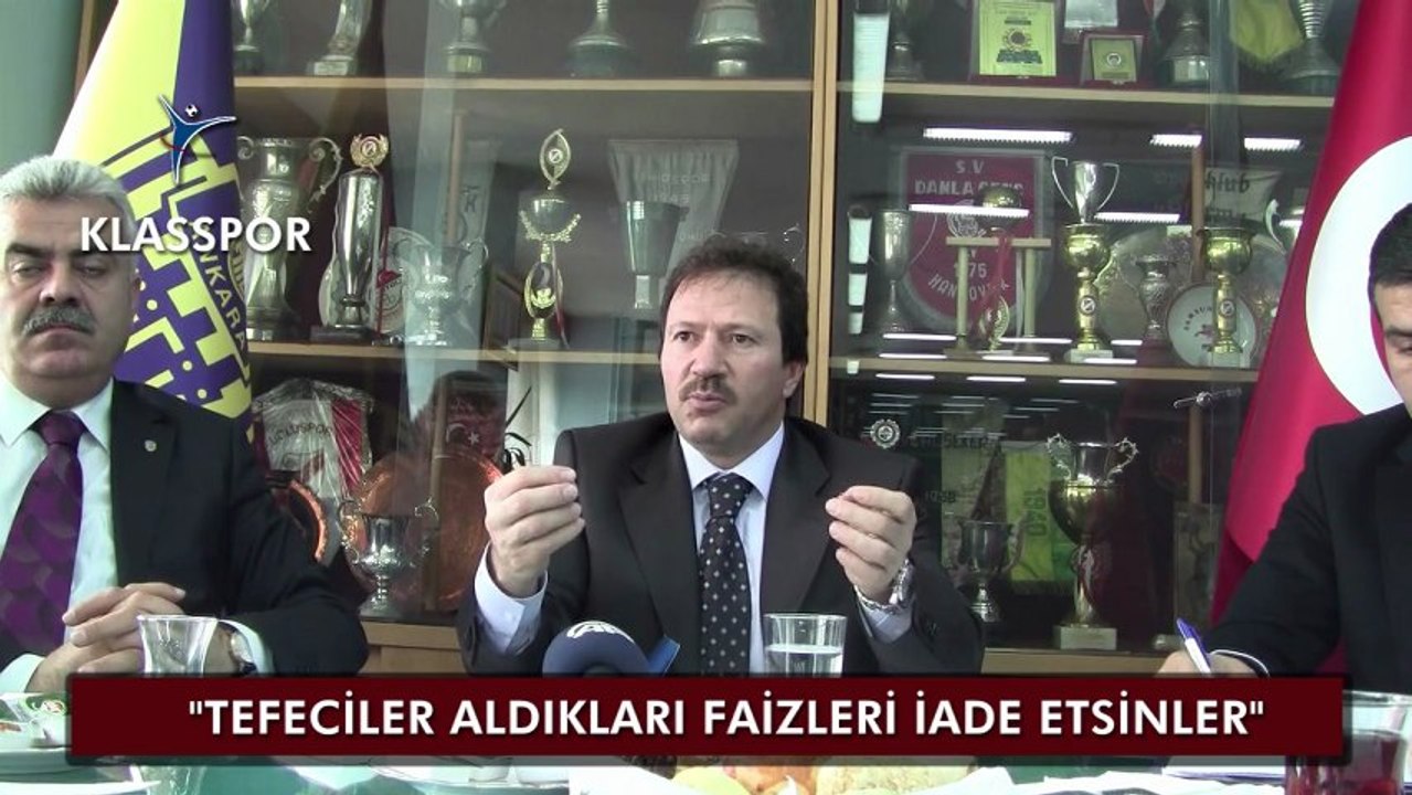 Yiğiner'in basın toplantısında faizcilere çağrı yapıldı.