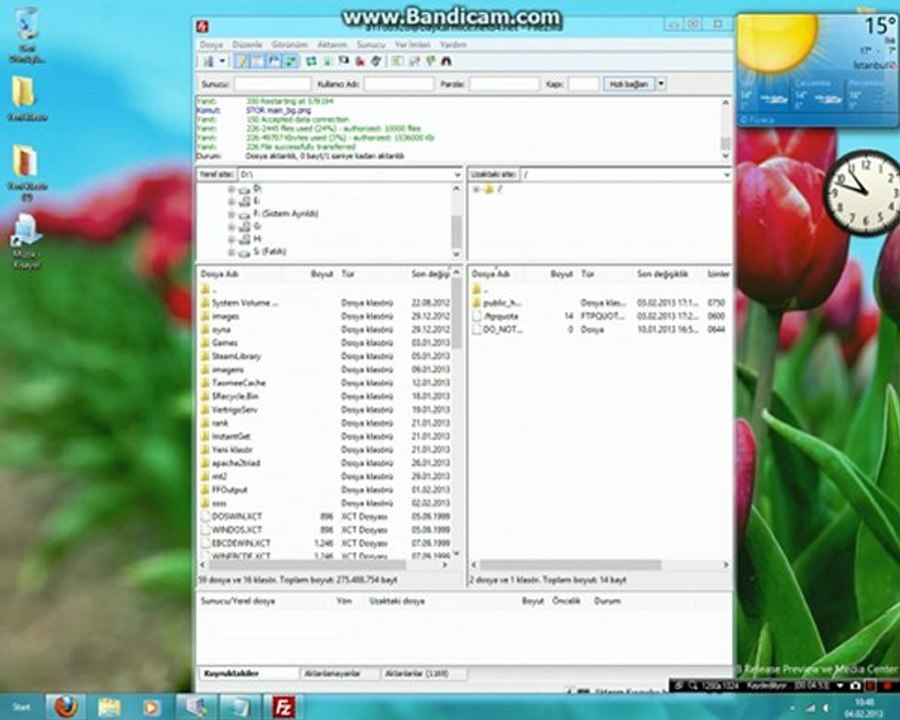 Filezilla panel hatası