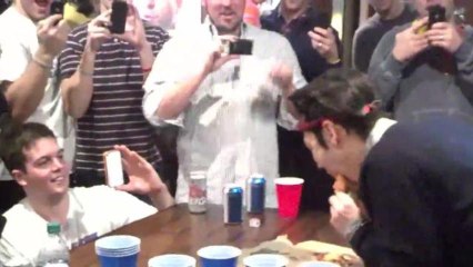 Kobayashi Eats Whole Pizza in Under a Minute