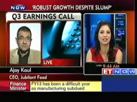 Jubilant Food Q3 PAT at Rs 37.7 crore, up 28.2% YoY