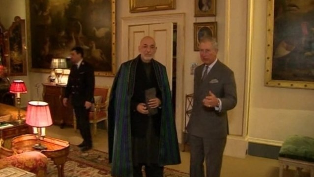 Afghan President Karzai meets Britain's Prince Charles