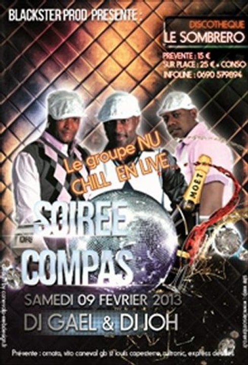 soirée compas avec le groupe Nu Chill, AU SOMBRERO discothèque Marie-Galante