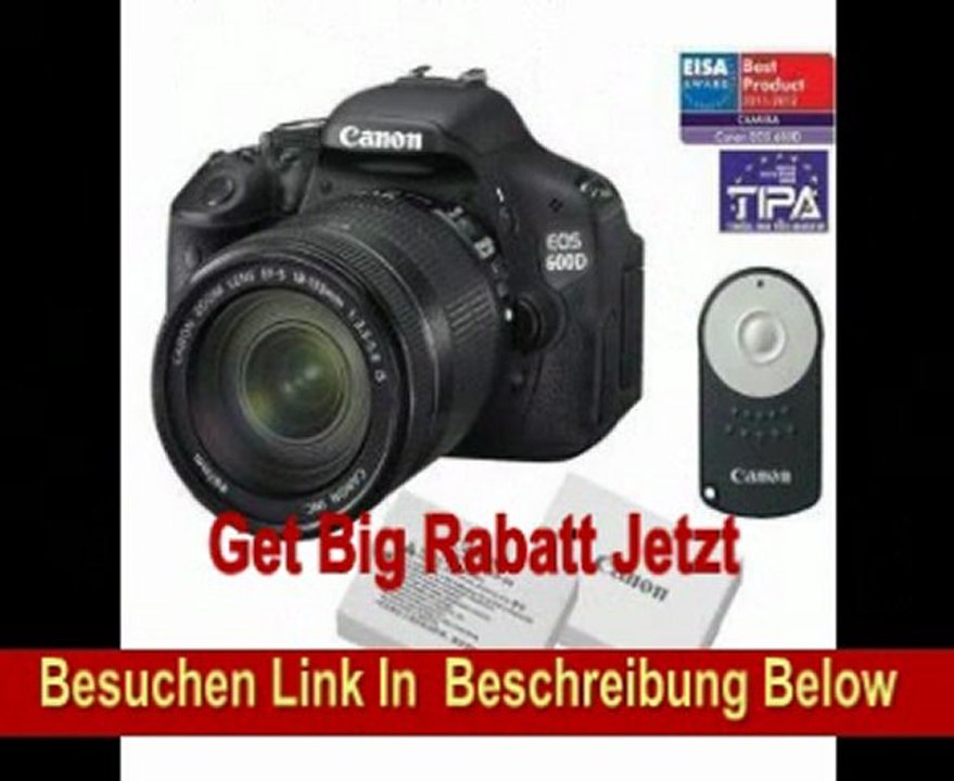 CANON 600D + EF-S 18-55 mm IS II + Fernbedienung RC6 + 2 Akkus