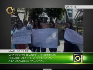 Periodistas protestan por limitación de cobertura en la Asamblea Nacional