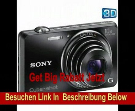 Sony Cyber-shot DSC-WX100 - Digitalkamera - 3D - Kompaktkamera - 18.2 Mpix - 10 x optischer Zoom - Schwarz + SDHC-Speicherkarte 8 GB + Fototasche Ultra Compact