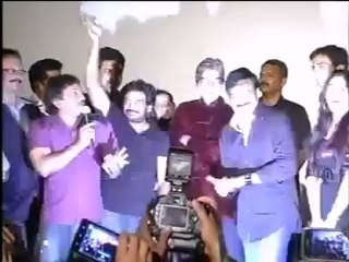 Amitabh ,RGV, Puri & Chiru @ 'Bbuddha Hoga Tera Baap' premiere (1)