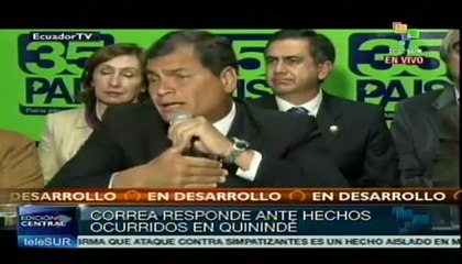 Correa: mitin en Quinindé estaba resguardado por policía