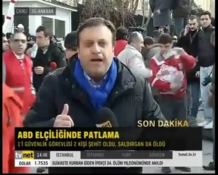 ABD ANKARA BÜYÜKELÇİLİĞİ'NDE PATLAMA CANLI YAYIN / Tvnet Haber Spikeri Haluk Huyut