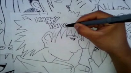 BLEACH DRAW (KUROSAKI Y RUKIA SE BESAN)1#BOCETO