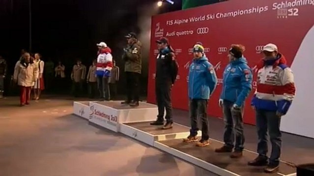 Men's Super G - Schladming 2013 Alpine World Ski Championships; Award Ceremony