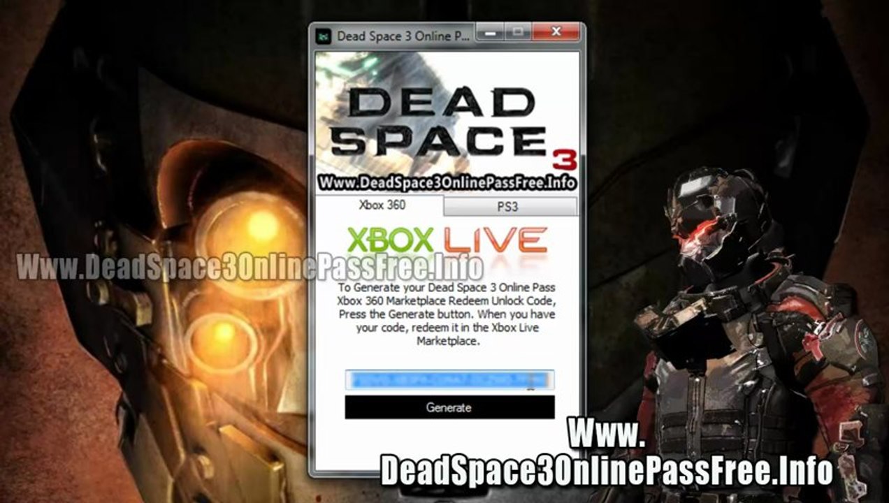 Dead Space 3 Online Pass Free Download on Xbox 360 - PS3