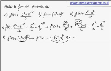 Derivada de otra funcion por reglas de derivacion ejemplo 1