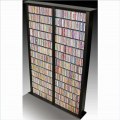 Venture Horizon Double 76inch Tall Cd Dvd Wall Rack Media Storage, Available In Multiple Finisheswalnut