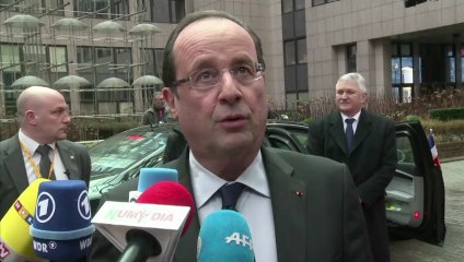 Arrivée de Hollande au sommet de Bruxelles