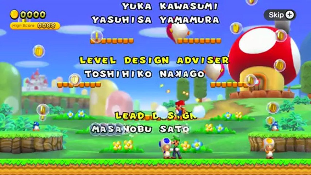 New Super Mario Bros U Final Boss Bowser & Ending