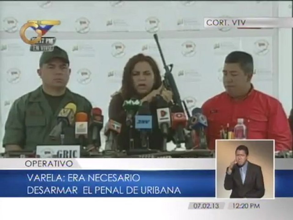En la cárcel de Uribana se incautaron 106 armas de fuego y 8.562 municiones, anunció Varela