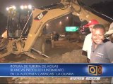 Fuerte cola en la autopista Caracas - La Guaira por reparación de tuberías
