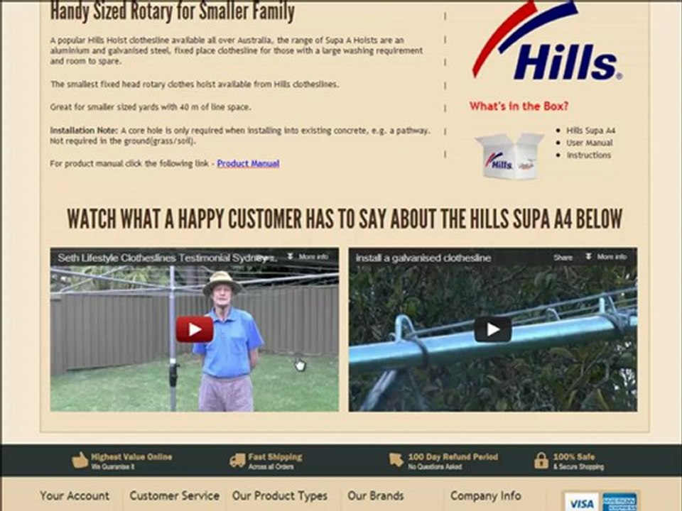 Video Review for Hills Supa A4 Clothes Line