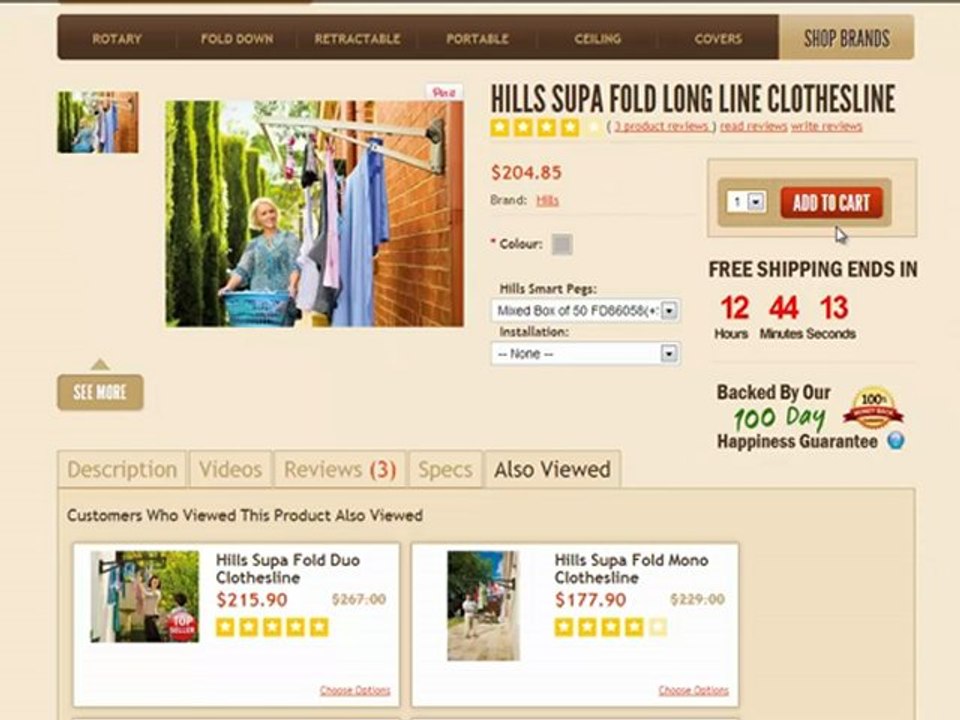 Video Review for Hills Supa Fold Long Line Clothes Line
