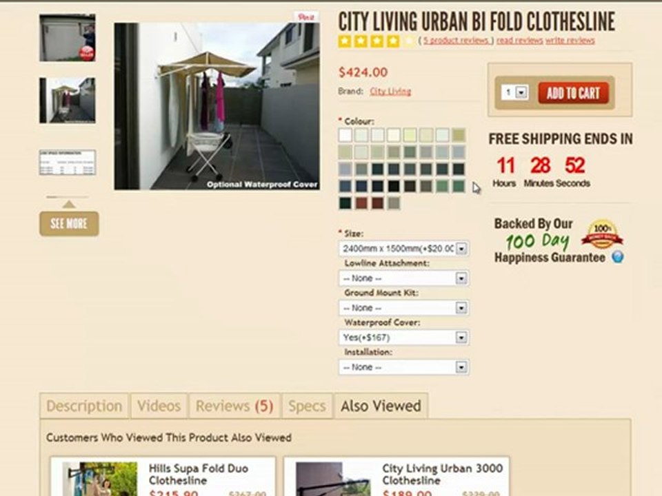 Video Review for City Living Urban Bi Fold Clothes Line