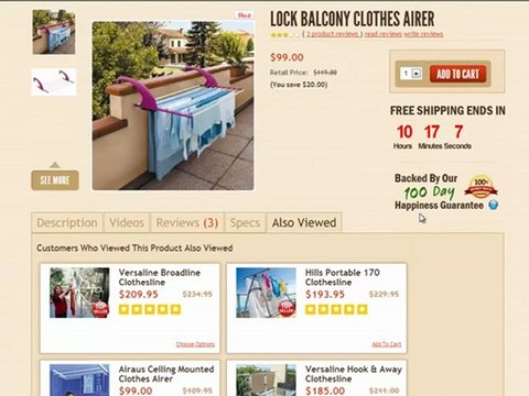 Video Review for Lock Balcony Clothes Airer