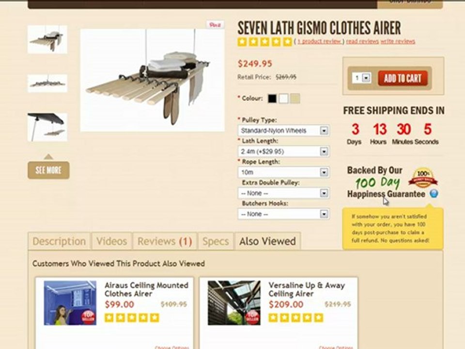 Video Review Seven Lath Gismo Clothes Airer