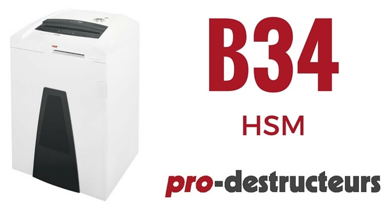Destructeur de documents HSM B34 SECURIO Coupe Croisée + option "paper control"