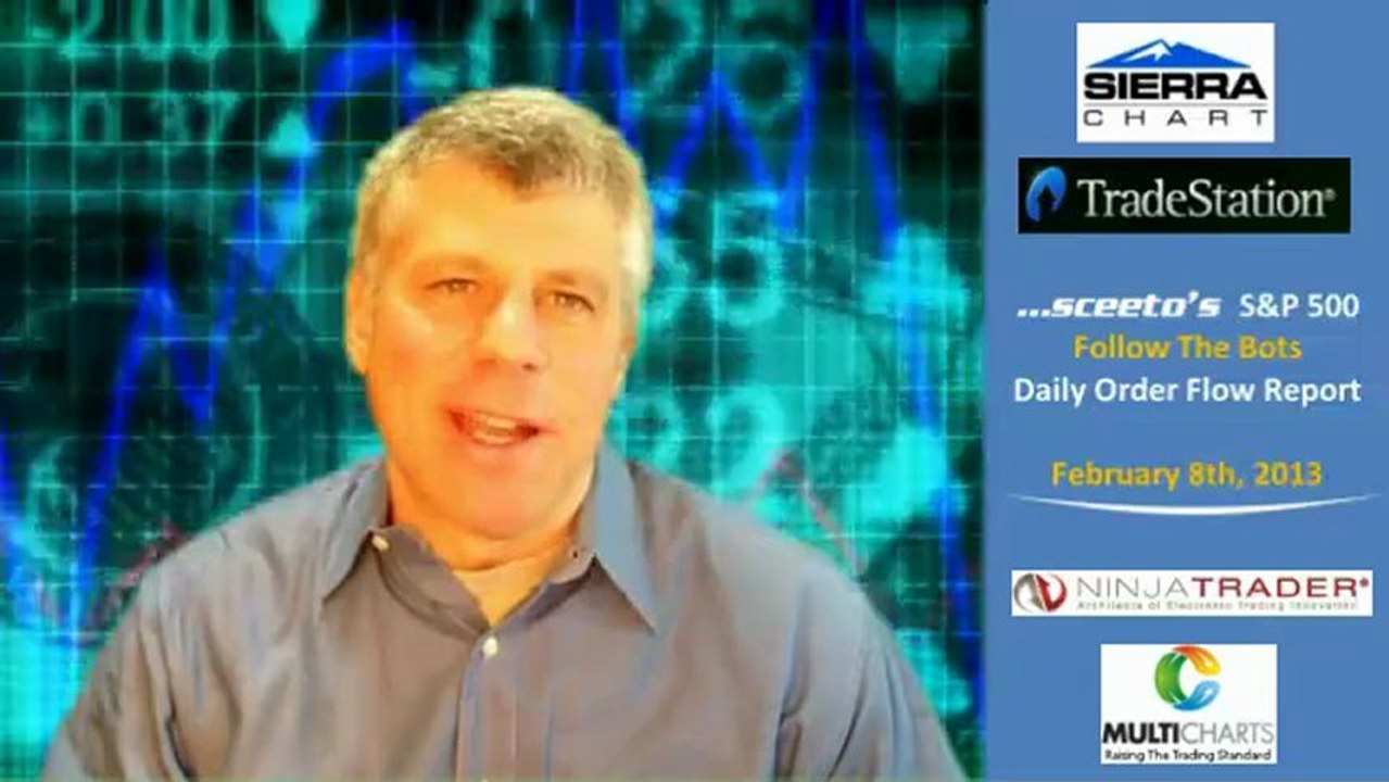 Follow The Bots And Sceeto Live Emini Trading Room Launching Daily report 8th Feb 2013