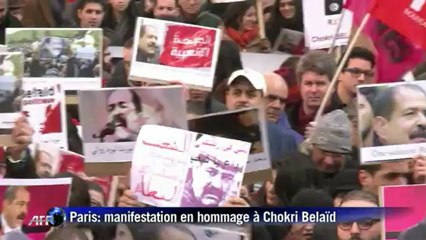 Manifestation à Paris en hommage à Chokri Belaïd