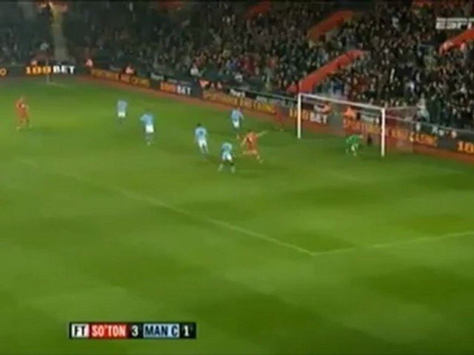 Southampton 3 - 1 Manchester C. 48' G. Barry own goal