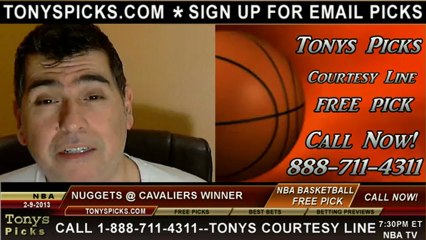 Cleveland Cavaliers versus Denver Nuggets Pick Prediction NBA Pro Basketball Odds Preview 2-9-2013
