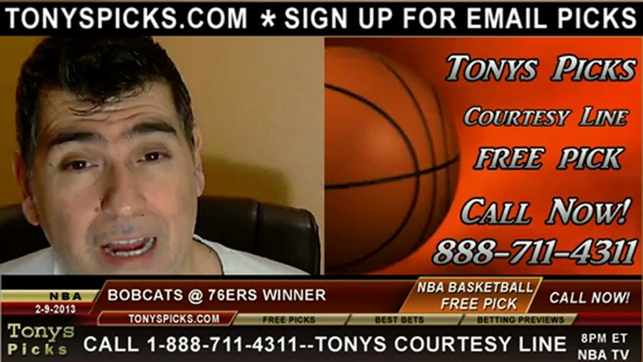 Philadelphia 76ers versus Charlotte Bobcats Pick Prediction NBA Pro Basketball Odds Preview 2-9-2013