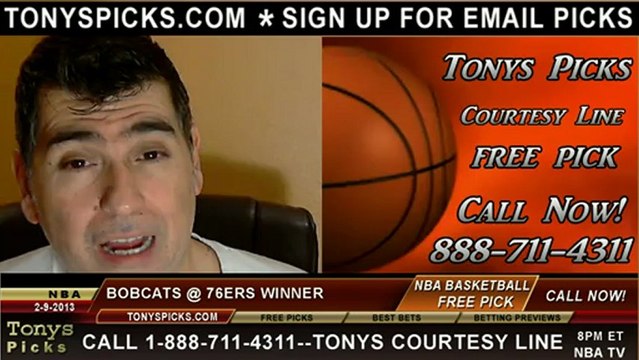 Philadelphia 76ers versus Charlotte Bobcats Pick Prediction NBA Pro Basketball Odds Preview 2-9-2013