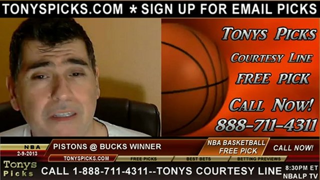 Milwaukee Bucks versus Detroit Pistons Pick Prediction NBA Pro Basketball Odds Preview 2-9-2013