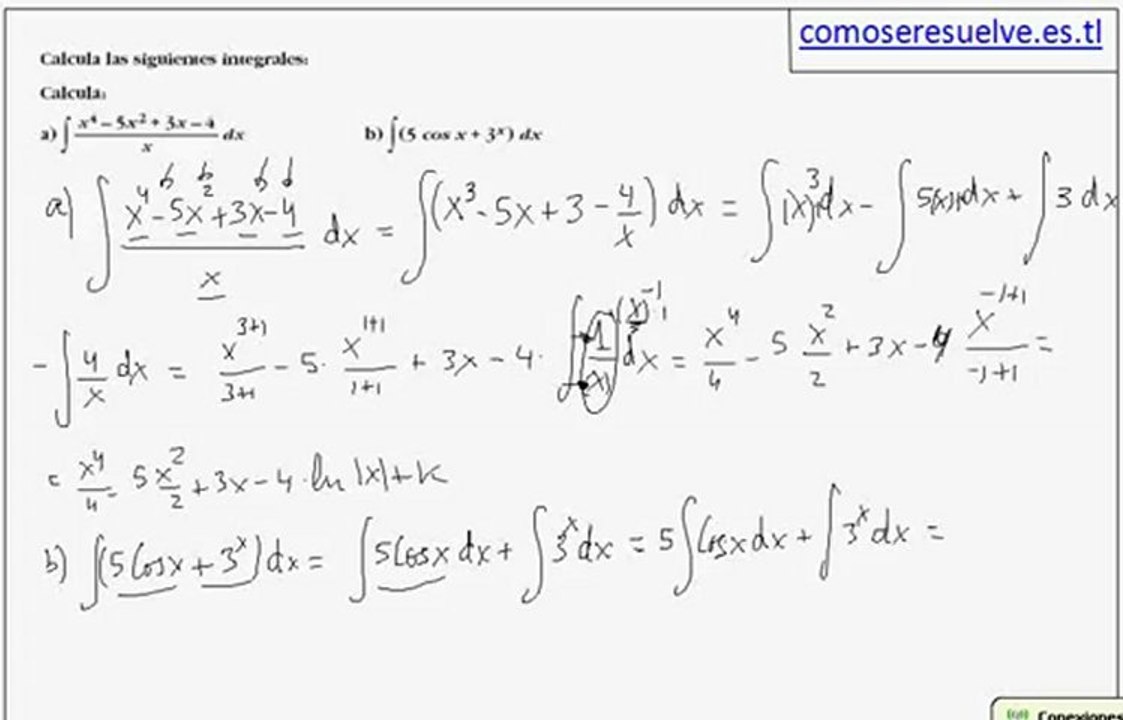Integrales directas racionales y trigonométricas