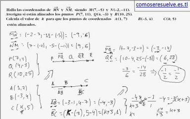 Tres puntos alineados