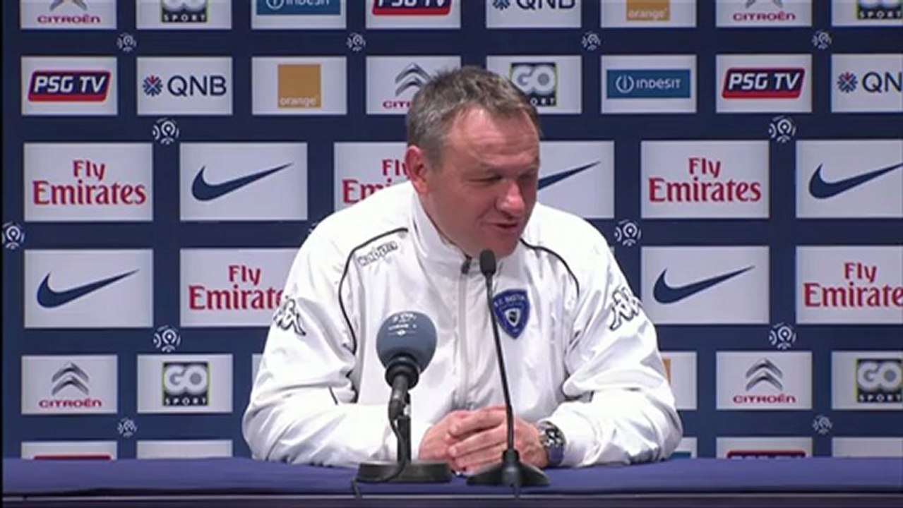 Conférence de presse Paris Saint-Germain - SC Bastia : Carlo ANCELOTTI (PSG) - Frédéric HANTZ (SCB) - saison 2012/2013