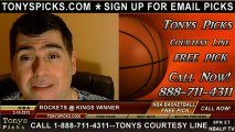 Sacramento Kings versus Houston Rockets Pick Prediction NBA Pro Basketball Odds Preview 2-10-2013