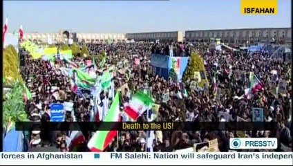 Iranians on the march to mark revolution day