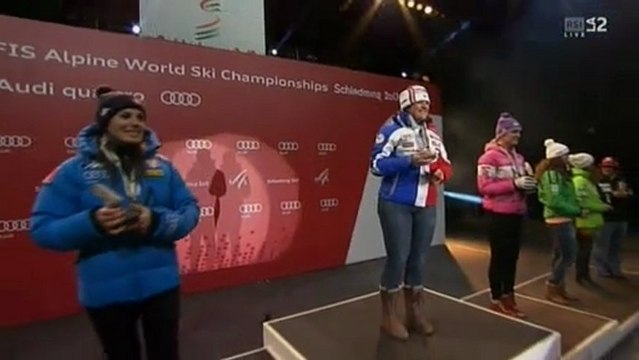 Women's Downhill - Schladming 2013 Alpine World Ski Championships Award Ceremony