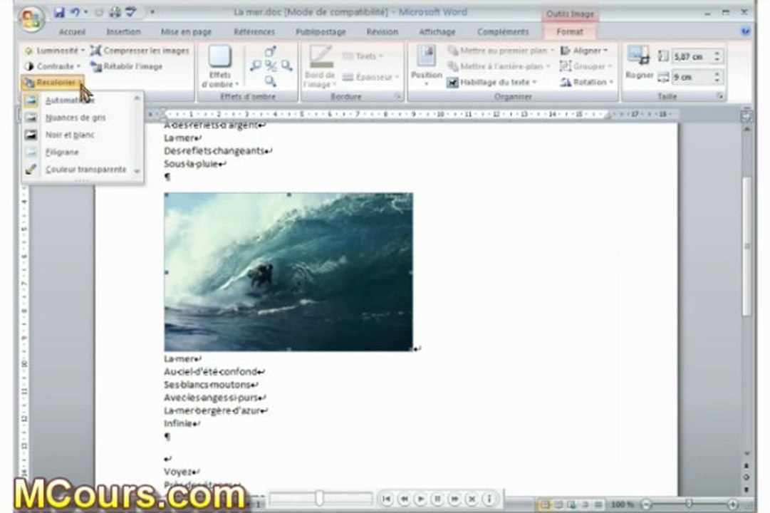 Tutoriel WORD 2007: Cours N°32 Comment insérer une image dans Word