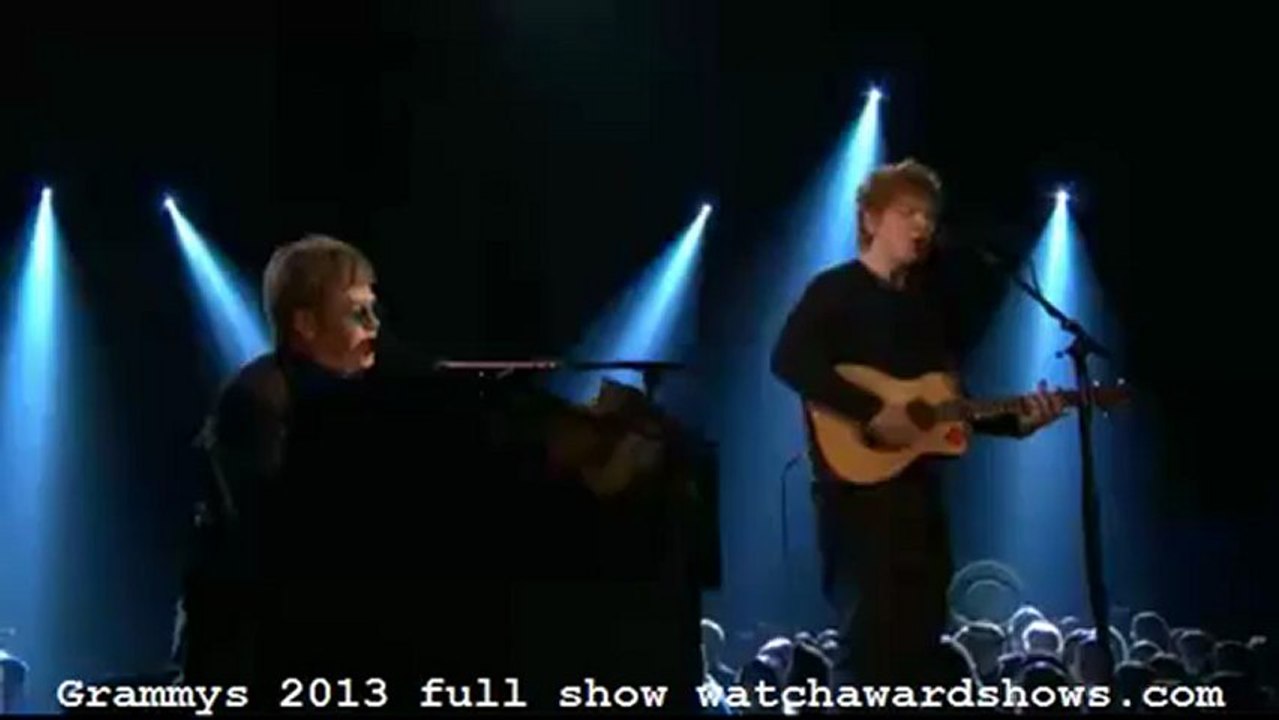 Ed Sheeran Elton John A-Team live performance Grammys 2013