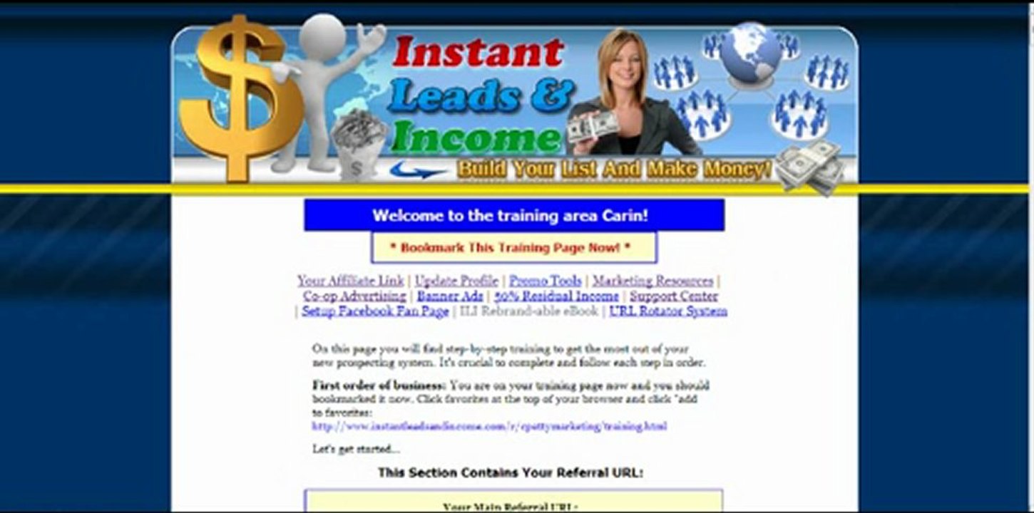 Instant Leads And Income - Important Tutorial Before You Start