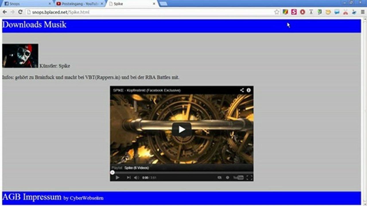 Snops-Musik Webseite und Software Seite (Legal)